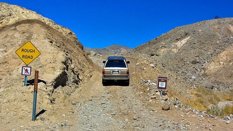 The rough drive beings up to the Calcite Mine