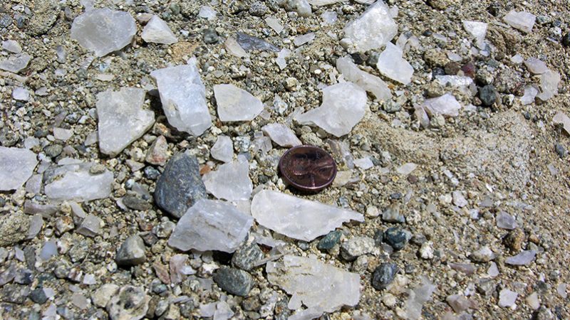 Shards of calcite can be found on the ground