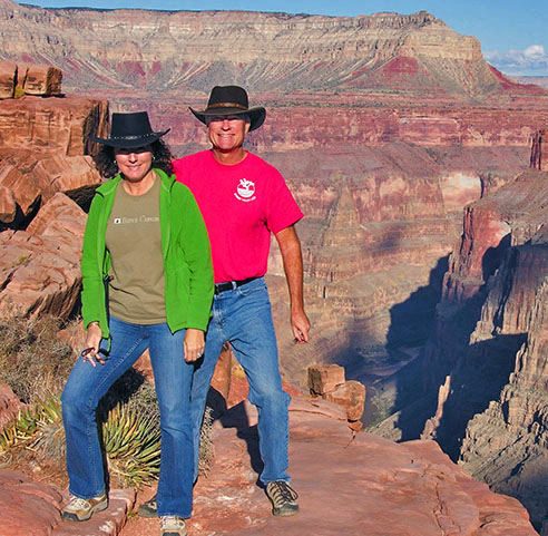 Ilene & Cliff at Toroweap, Grand Canyon