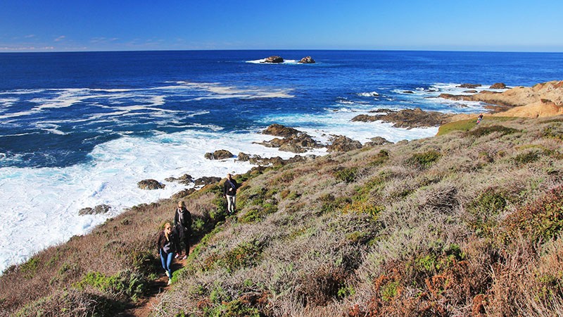 Hiking along the shore at Garrapata State Park