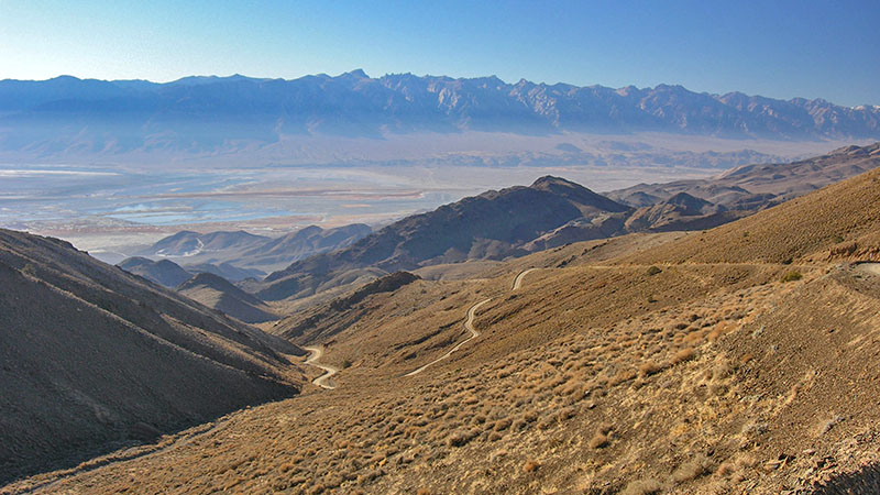 The road to Cerro Gordo offers views of the Sierras