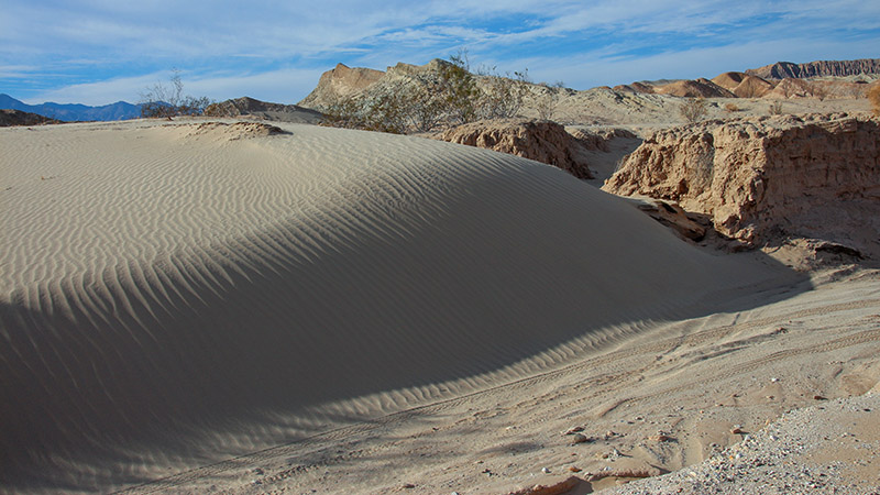 Sand dunes in the Borrego Badlands of Anza-Borrego