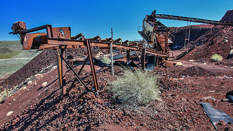 Equipment left behind at Aiken Cinder Mine