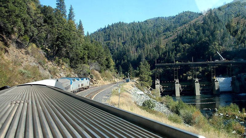 Train enters Feather River Canyon