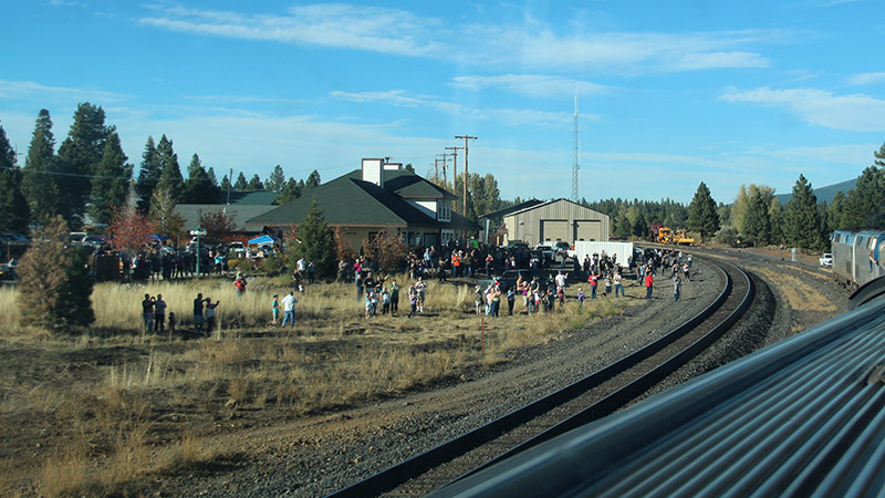 The old lumber town of Westwood comes out to greet us