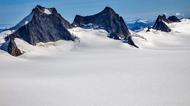 Mountains carved out by glacial ice