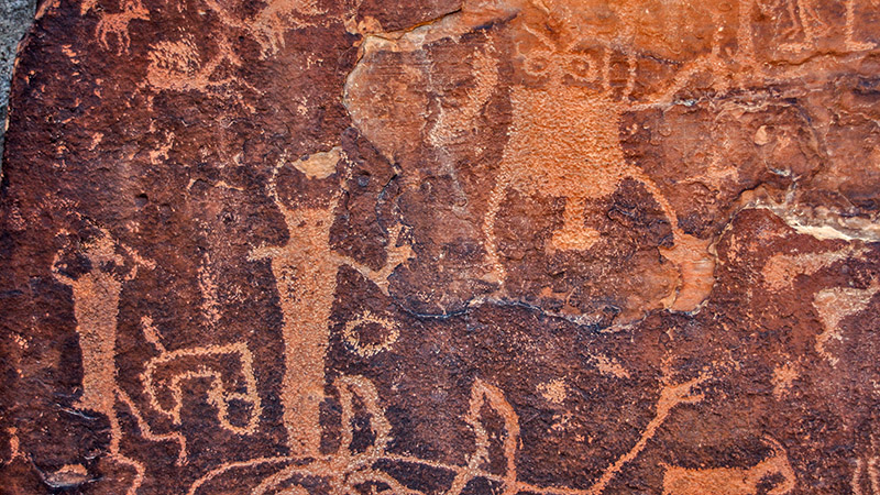 Two anthropomorphic figures are seen here
