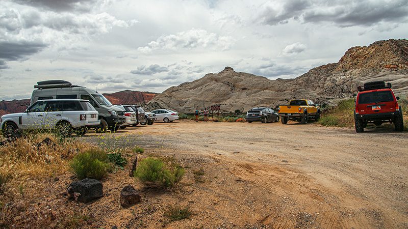 The parking area at White Rocks