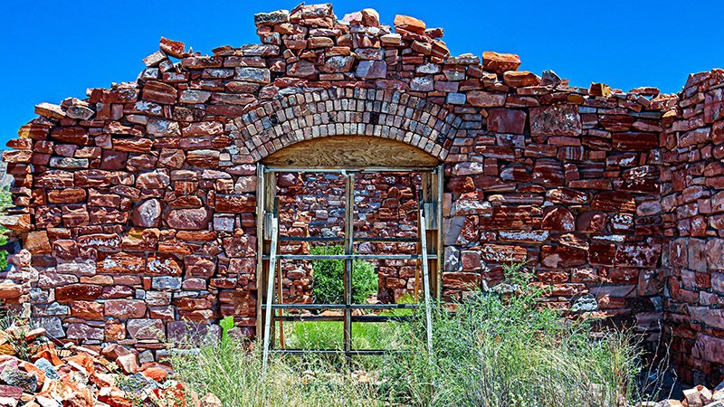 Remains of the Grand Gulch Mine's office building from 1900