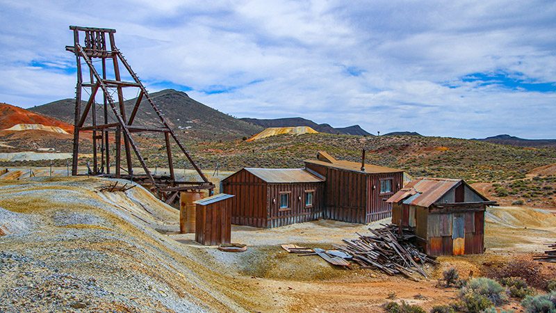 One of many mines and headframes east of Goldfield
