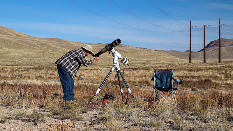 Setting up the solar telescope