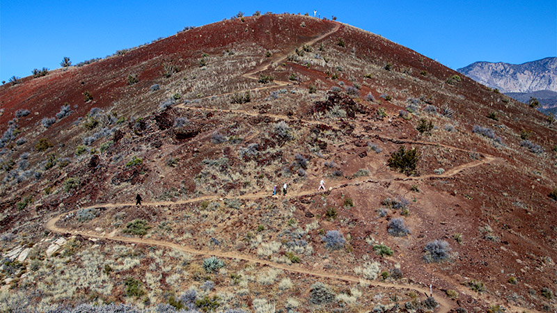 The trail up the south side of the cinder cone
