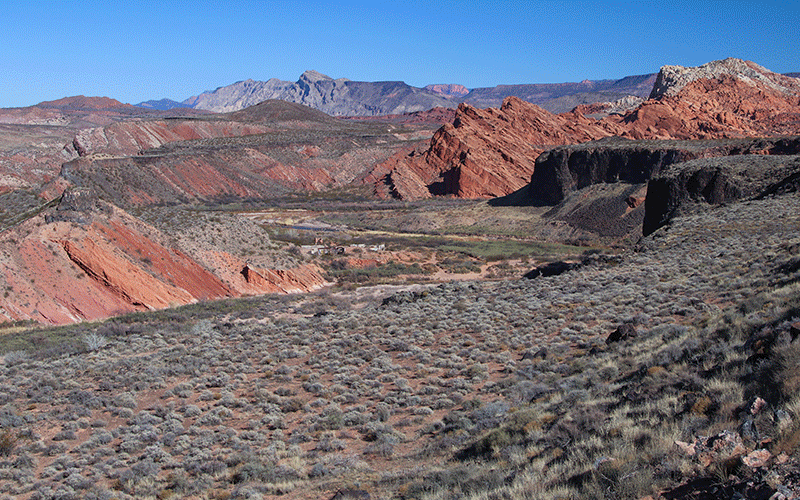St. George Roadcut Reveals Colorful Geology
