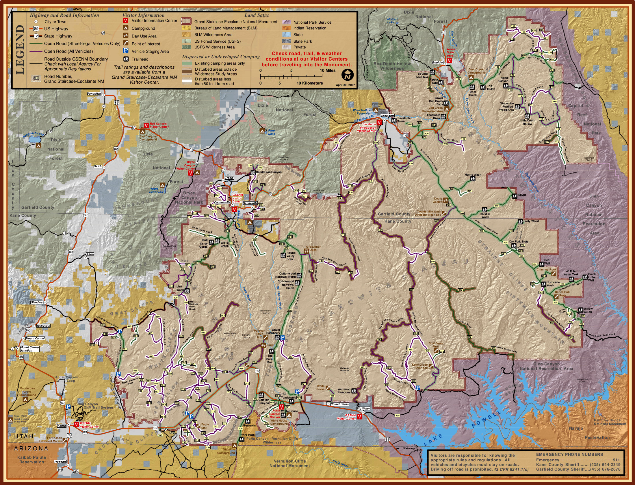 BLM map of Grand Staircase-Escalante National Monument